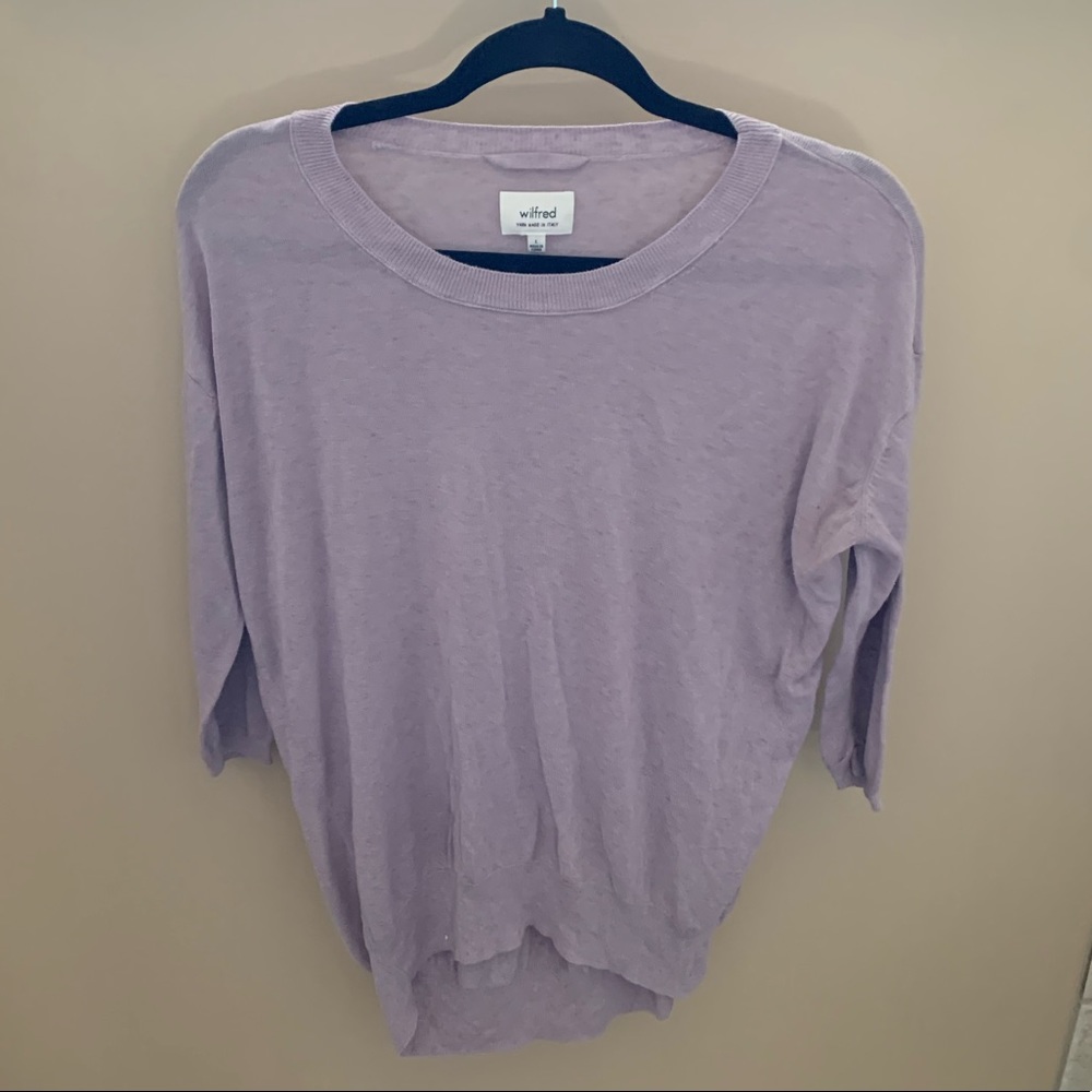 Aritzia Wilfred Balzac lilac linen sweater